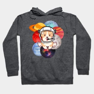 Space Corgi & Planets - The Cool Astronaut Puppy! Hoodie